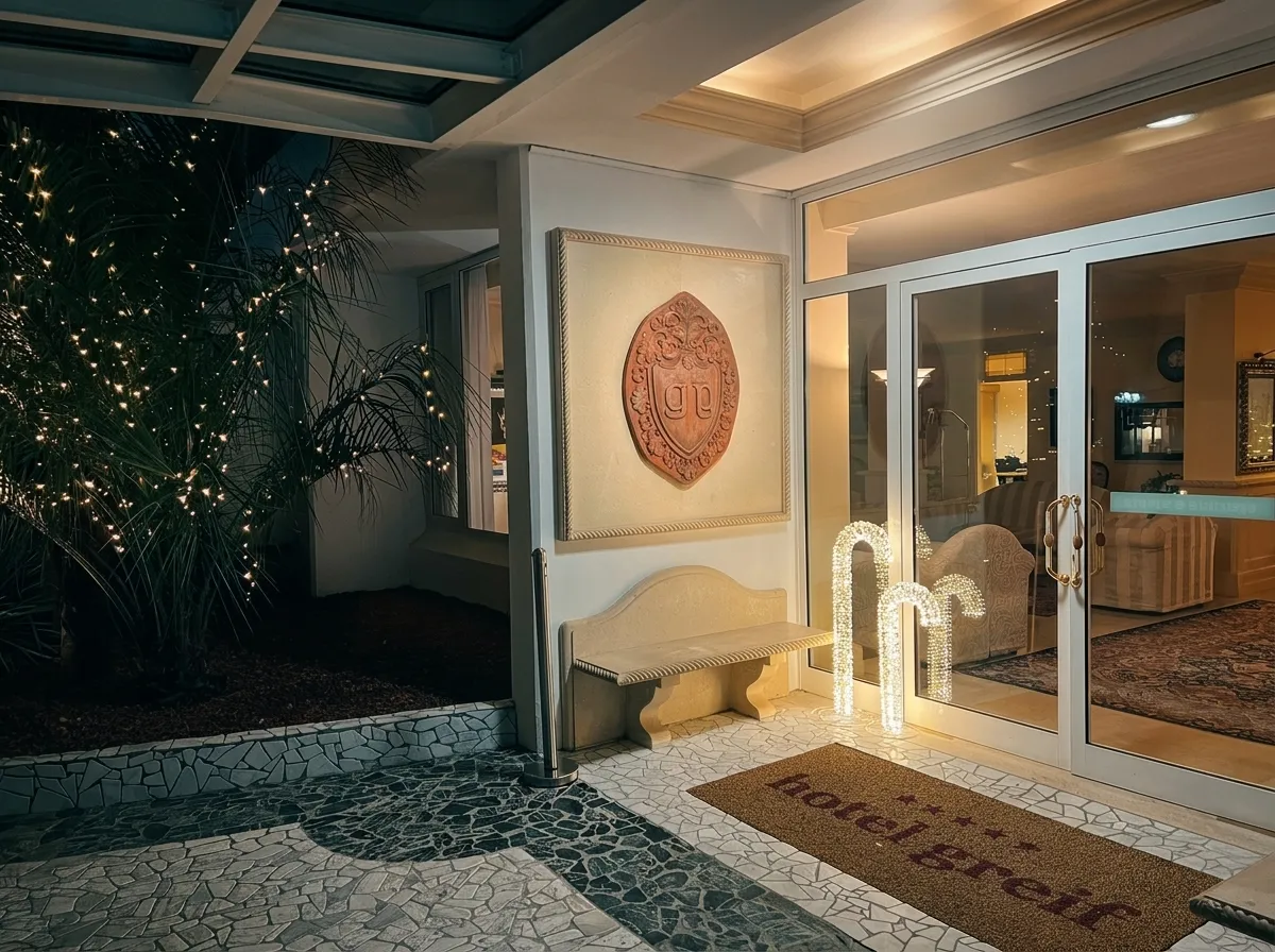 Hall interior detail — warm light through glass