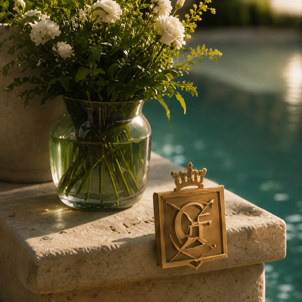 Poolside ornamental detail